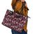 Cardinal Christmas Wine Red Leather Tote Bag Xmas Pattern - Wonder Print Shop