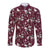 Cardinal Christmas Wine Red Long Sleeve Button Shirt Xmas Pattern - Wonder Print Shop