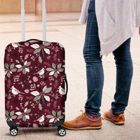 Cardinal Christmas Wine Red Luggage Cover Xmas Pattern - Wonder Print Shop