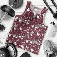 Cardinal Christmas Wine Red Men Tank Top Xmas Pattern - Wonder Print Shop
