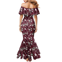 Cardinal Christmas Wine Red Mermaid Dress Xmas Pattern - Wonder Print Shop