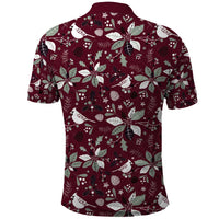 Cardinal Christmas Wine Red Polo Shirt Xmas Pattern - Wonder Print Shop