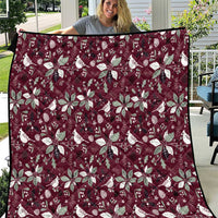 Cardinal Christmas Wine Red Quilt Xmas Pattern - Wonder Print Shop