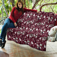 Cardinal Christmas Wine Red Quilt Xmas Pattern - Wonder Print Shop