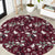 Cardical Christmas Wine Red Round Carpet Xmas Pattern