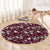 Cardical Christmas Wine Red Round Carpet Xmas Pattern