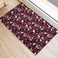 Cardinal Christmas Wine Red Rubber Doormat Xmas Pattern - Wonder Print Shop