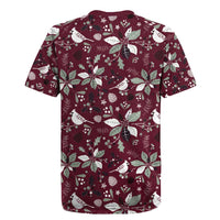 Cardinal Christmas Wine Red Rugby Jersey Xmas Pattern - Wonder Print Shop