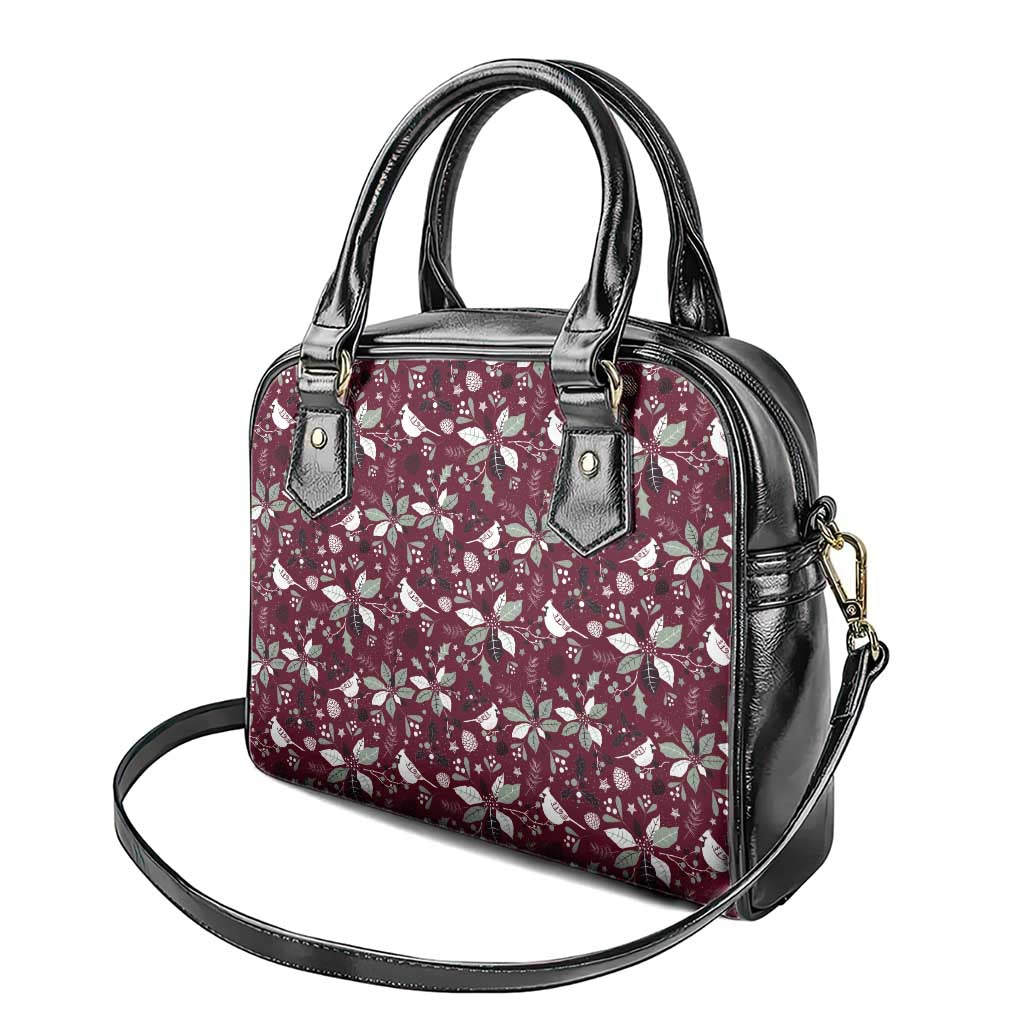 Cardical Christmas Wine Red Shoulder Handbag Xmas Pattern