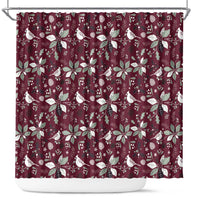 Cardical Christmas Wine Red Shower Curtain Xmas Pattern