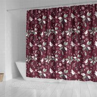 Cardical Christmas Wine Red Shower Curtain Xmas Pattern