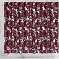 Cardical Christmas Wine Red Shower Curtain Xmas Pattern