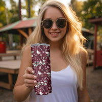 Cardinal Christmas Wine Red Skinny Tumbler Xmas Pattern - Wonder Print Shop
