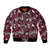 Cardinal Christmas Wine Red Sleeve Zip Bomber Jacket Xmas Pattern - Wonder Print Shop