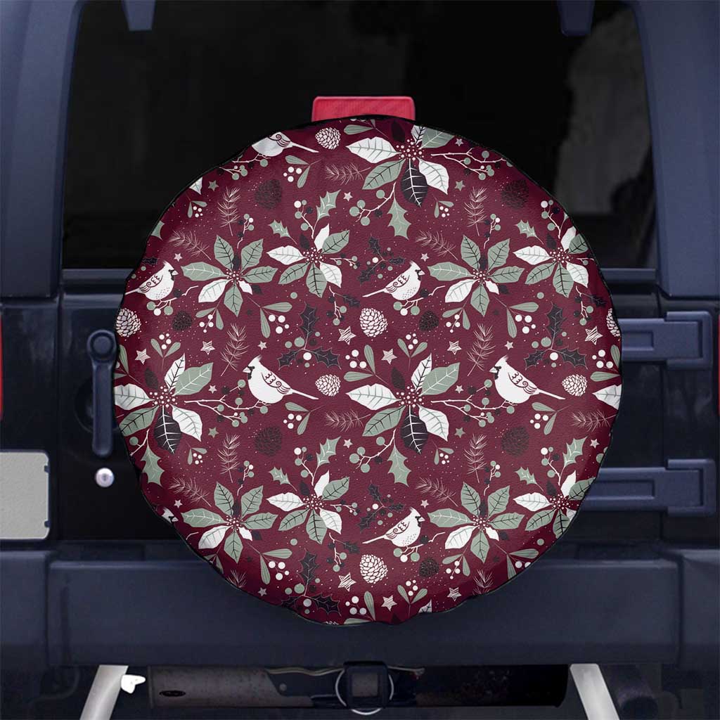Cardinal Christmas Wine Red Spare Tire Cover Xmas Pattern - Wonder Print Shop