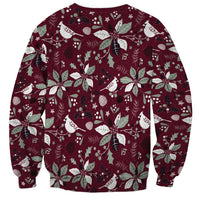 Cardinal Christmas Wine Red Sweatshirt Xmas Pattern - Wonder Print Shop