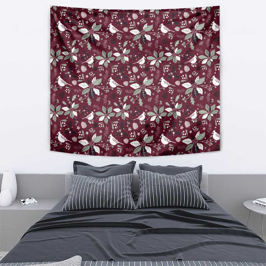 Cardinal Christmas Wine Red Tapestry Xmas Pattern - Wonder Print Shop