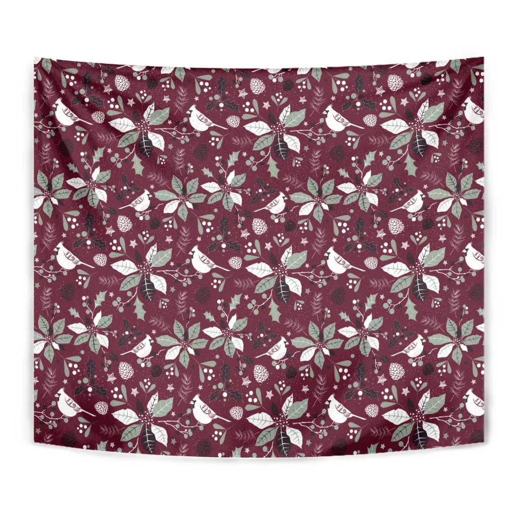 Cardinal Christmas Wine Red Tapestry Xmas Pattern - Wonder Print Shop
