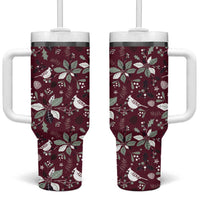 Cardinal Christmas Wine Red Tumbler With Handle Xmas Pattern - Wonder Print Shop