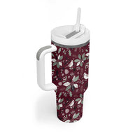 Cardinal Christmas Wine Red Tumbler With Handle Xmas Pattern - Wonder Print Shop