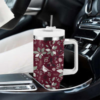 Cardinal Christmas Wine Red Tumbler With Handle Xmas Pattern - Wonder Print Shop