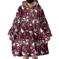 Cardinal Christmas Wine Red Wearable Blanket Hoodie Xmas Pattern - Wonder Print Shop