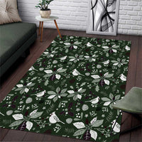 Cardinal Christmas Green Area Rug Xmas Pattern - Wonder Print Shop