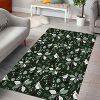 Cardinal Christmas Green Area Rug Xmas Pattern - Wonder Print Shop