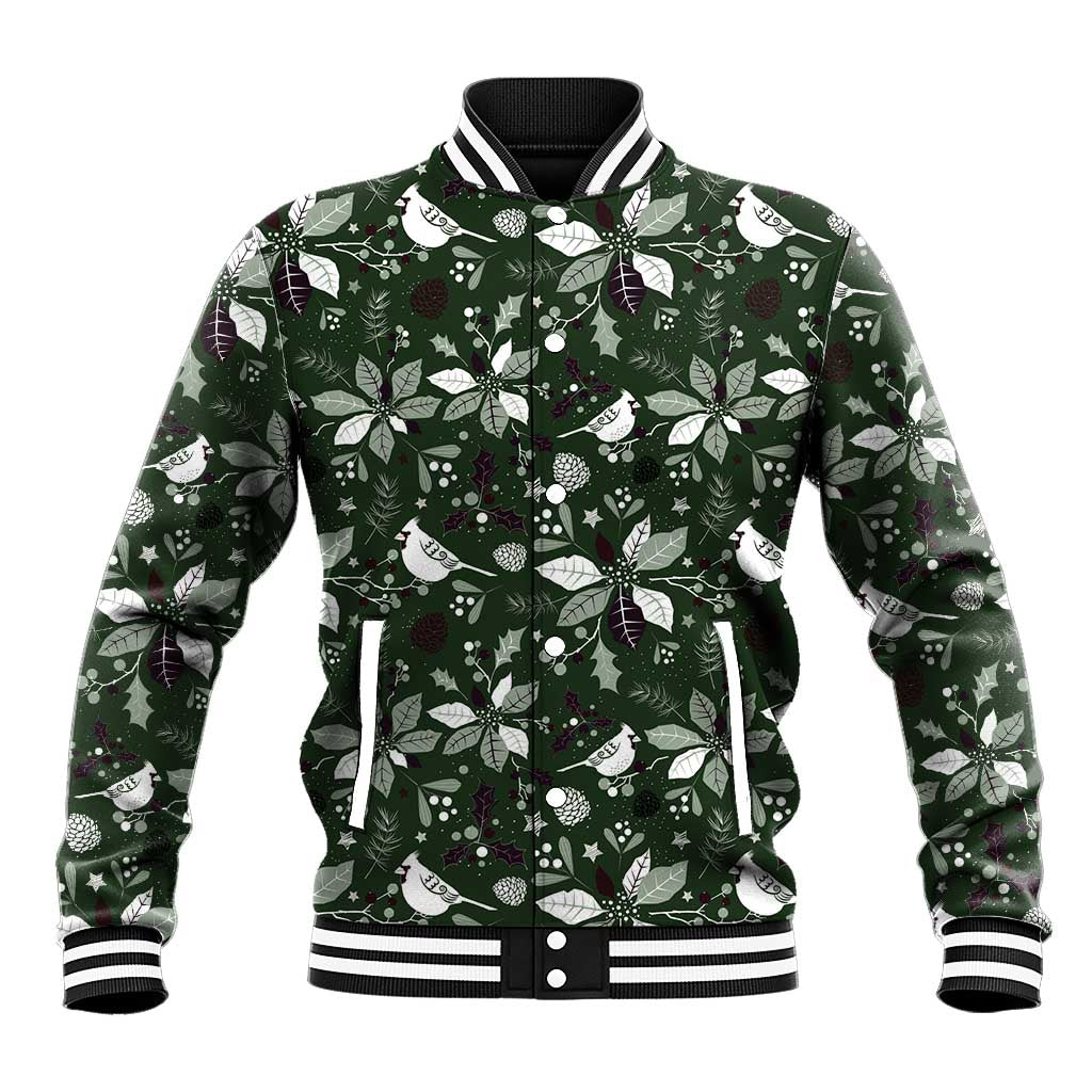 Cardinal Christmas Green Baseball Jacket Xmas Pattern - Wonder Print Shop