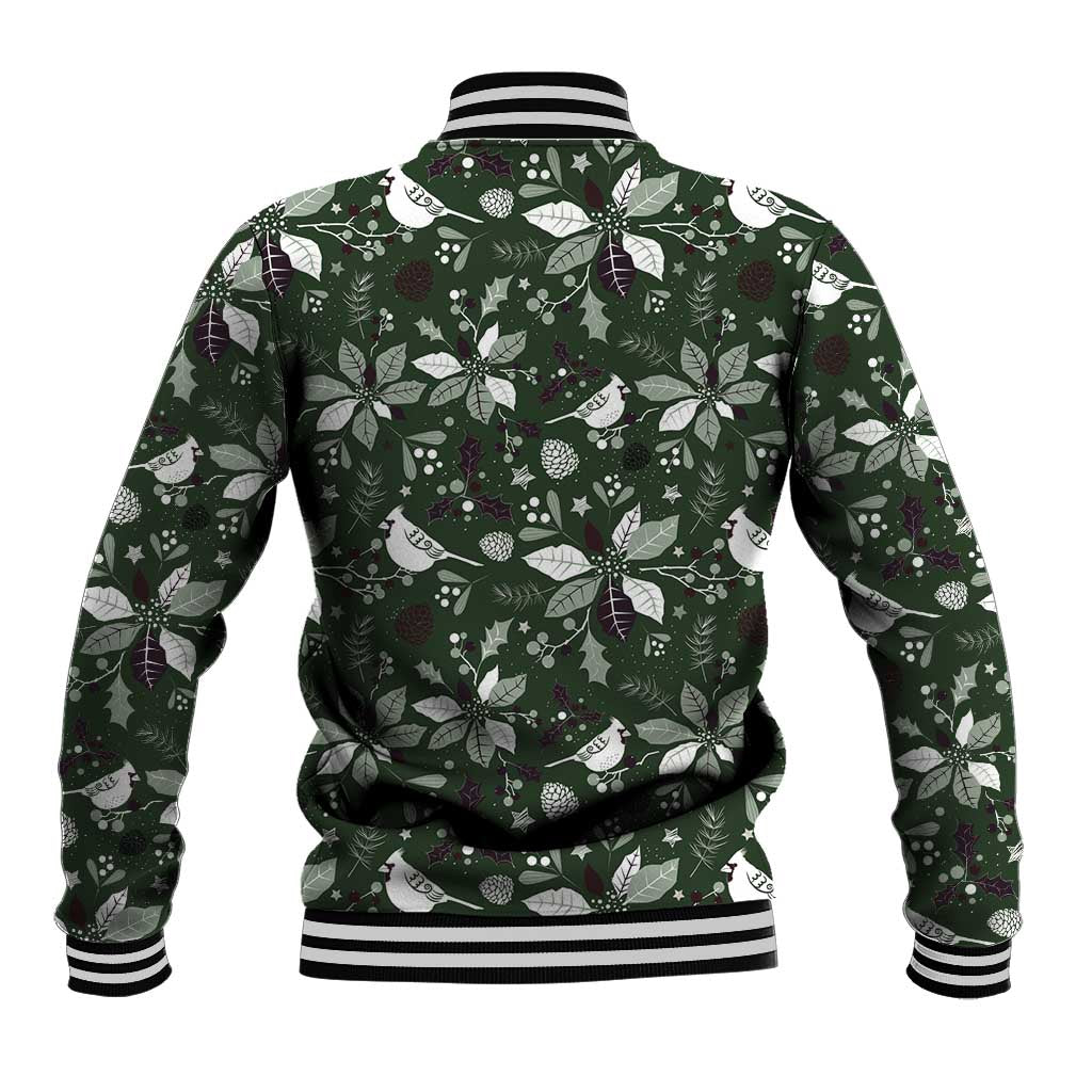 Cardinal Christmas Green Baseball Jacket Xmas Pattern - Wonder Print Shop