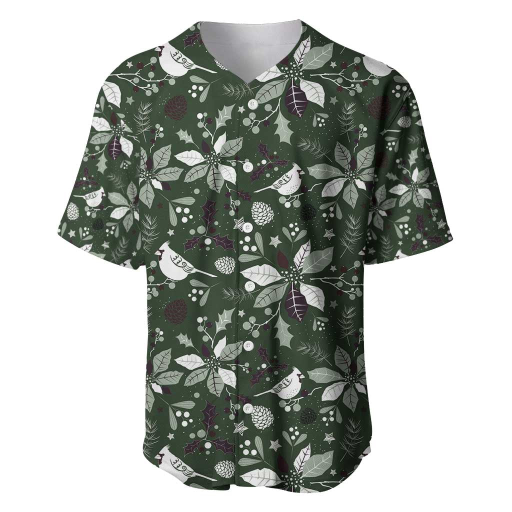 Cardinal Christmas Green Baseball Jersey Xmas Pattern - Wonder Print Shop