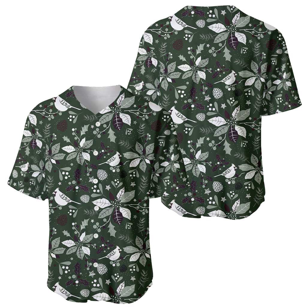 Cardinal Christmas Green Baseball Jersey Xmas Pattern - Wonder Print Shop