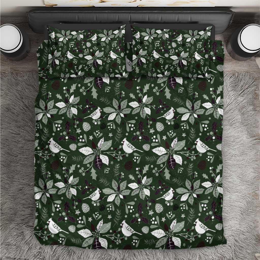 Cardinal Christmas Green Bedding Set Xmas Pattern - Wonder Print Shop