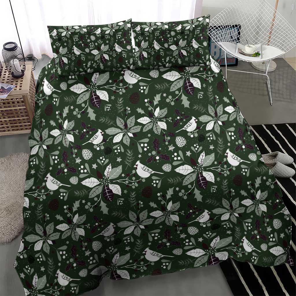 Cardinal Christmas Green Bedding Set Xmas Pattern - Wonder Print Shop