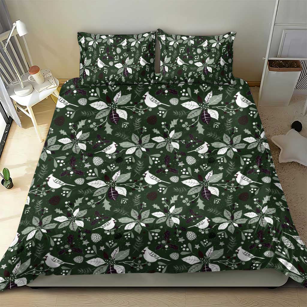 Cardinal Christmas Green Bedding Set Xmas Pattern - Wonder Print Shop