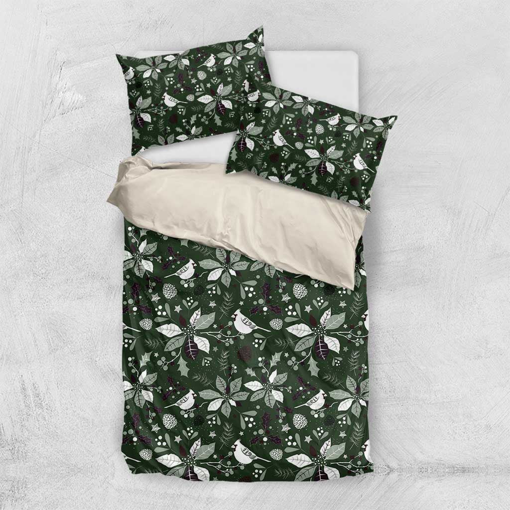 Cardinal Christmas Green Bedding Set Xmas Pattern - Wonder Print Shop
