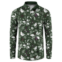 Cardinal Christmas Green Button Sweatshirt Xmas Pattern - Wonder Print Shop