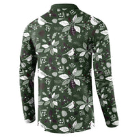 Cardinal Christmas Green Button Sweatshirt Xmas Pattern - Wonder Print Shop