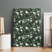 Cardinal Christmas Green Canvas Wall Art Xmas Pattern - Wonder Print Shop