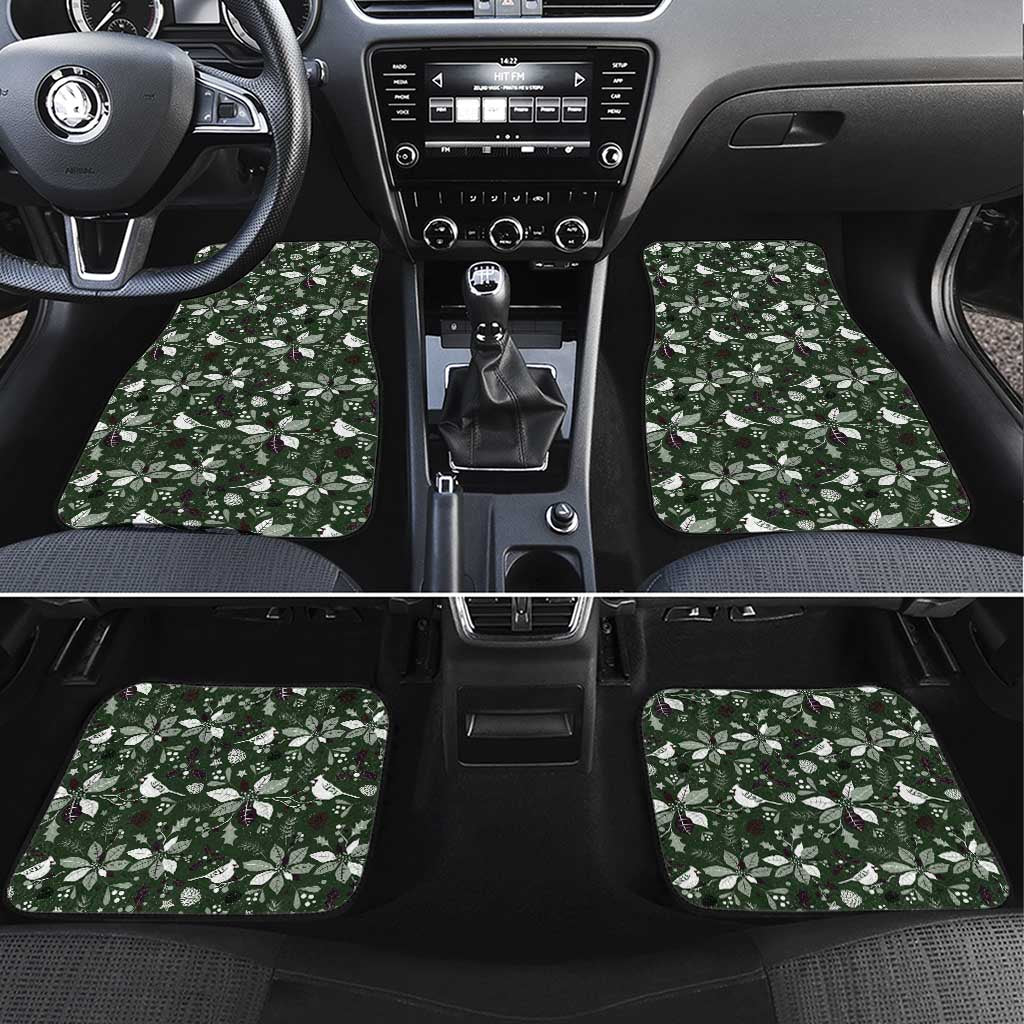 Cardinal Christmas Green Car Mats Xmas Pattern - Wonder Print Shop