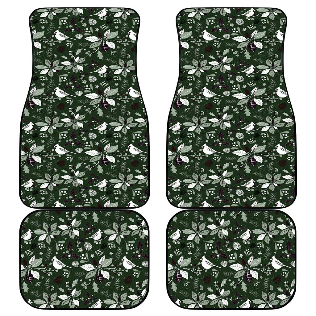 Cardinal Christmas Green Car Mats Xmas Pattern - Wonder Print Shop