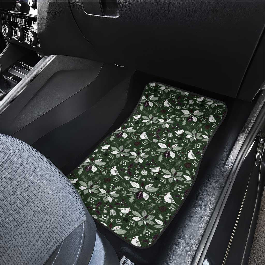 Cardinal Christmas Green Car Mats Xmas Pattern - Wonder Print Shop