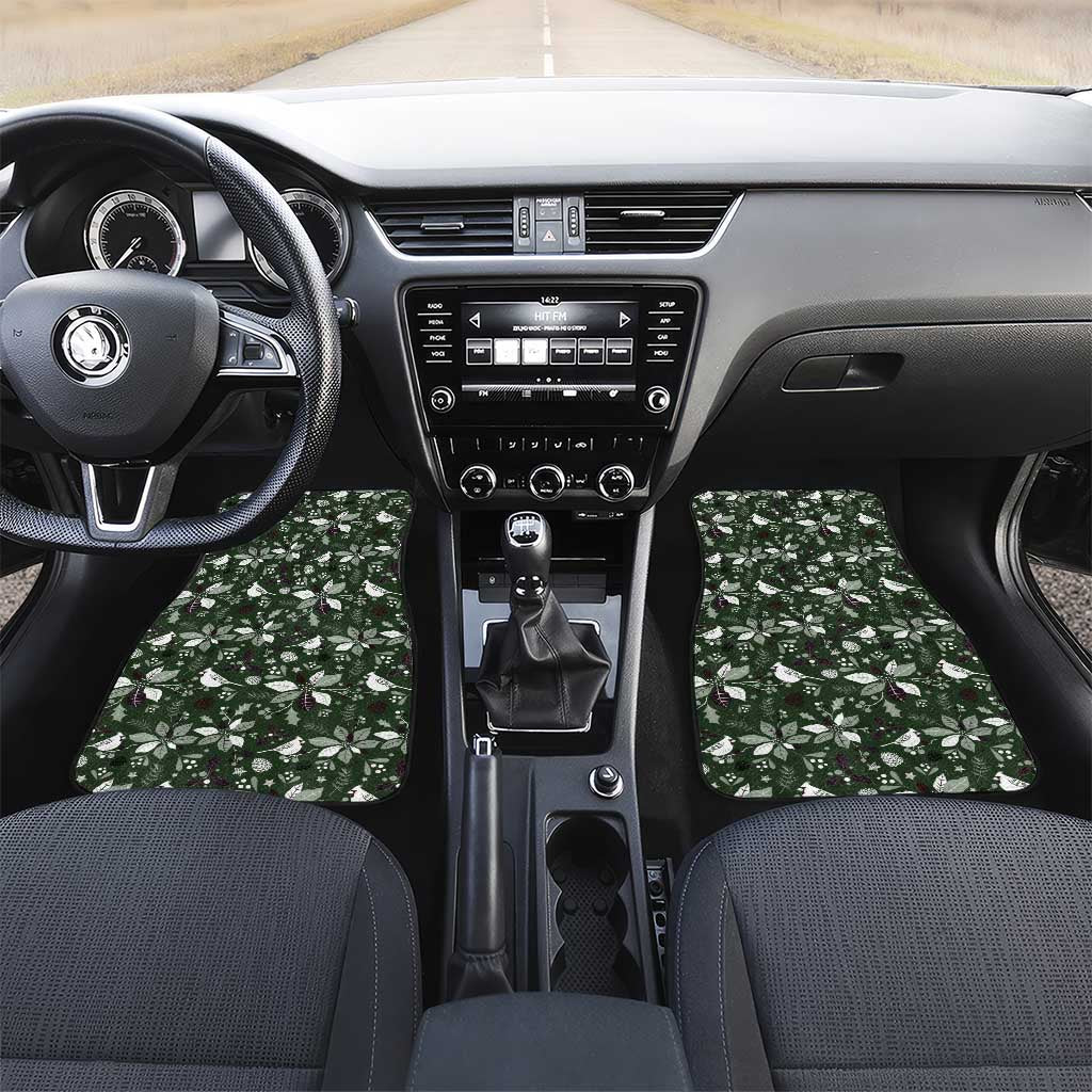 Cardinal Christmas Green Car Mats Xmas Pattern - Wonder Print Shop