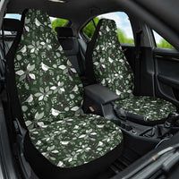 Cardinal Christmas Green Car Seat Cover Xmas Pattern - Wonder Print Shop