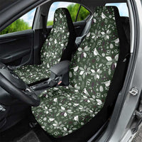 Cardinal Christmas Green Car Seat Cover Xmas Pattern - Wonder Print Shop