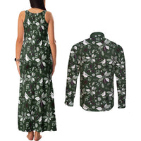 Cardinal Christmas Green Couples Matching Tank Maxi Dress and Long Sleeve Button Shirt Xmas Pattern - Wonder Print Shop
