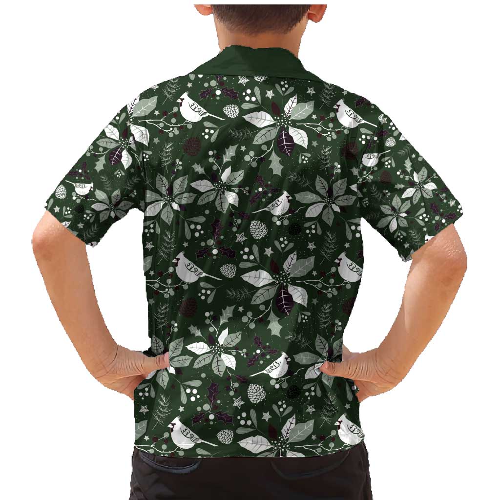 Cardinal Christmas Green Family Matching Mermaid Dress and Hawaiian Shirt Xmas Pattern - Wonder Print Shop