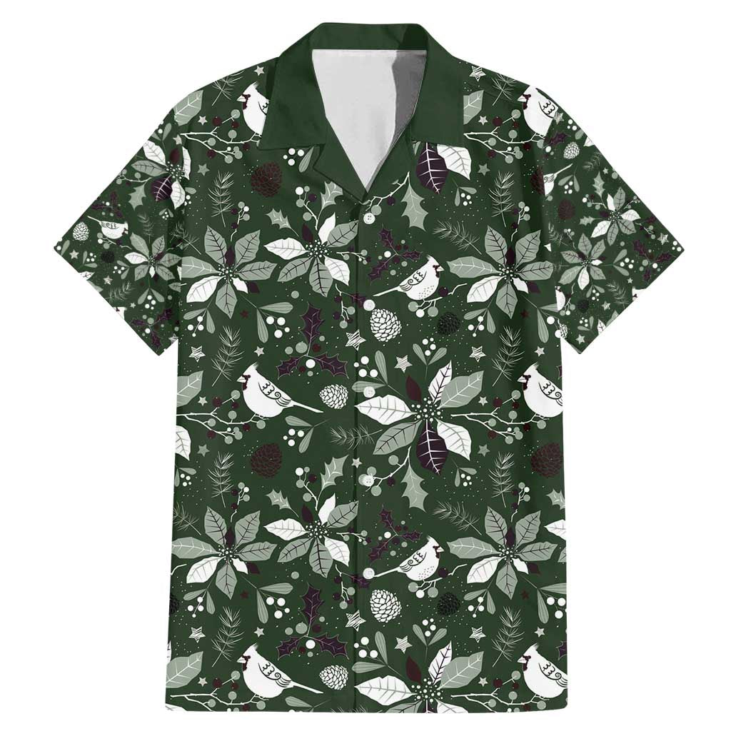 Cardinal Christmas Green Family Matching Mermaid Dress and Hawaiian Shirt Xmas Pattern - Wonder Print Shop