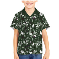 Cardinal Christmas Green Family Matching Mermaid Dress and Hawaiian Shirt Xmas Pattern - Wonder Print Shop