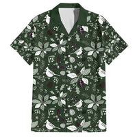 Cardinal Christmas Green Family Matching Off The Shoulder Long Sleeve Dress and Hawaiian Shirt Xmas Pattern - Wonder Print Shop